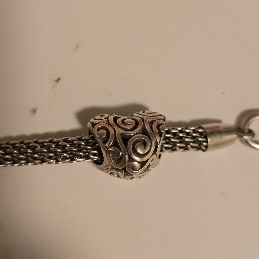 Brighton Beverly Glam Mesh Silver Charm Bracelet Hearts Butterfly Las Vegas 7.25 - Picture 11 of 16